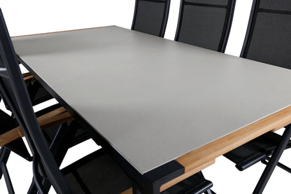 Panama & Texas Positionsstole Sort + Spisebord 200x100