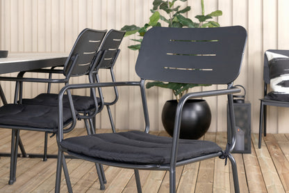 Nicke & Texas Spisebordsstole Sort + Spisebord 200x100