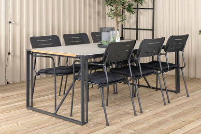 Nicke & Texas Spisebordsstole Sort + Spisebord 200x100