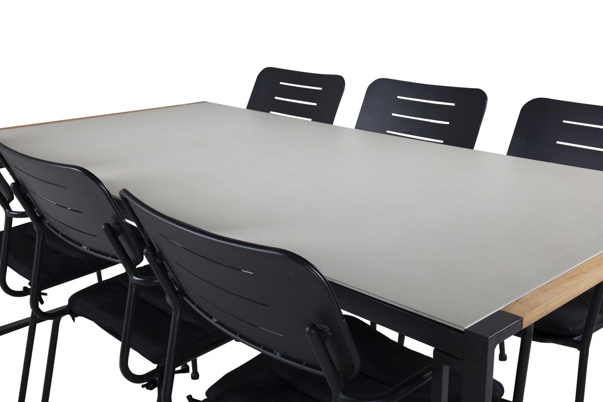 Nicke & Texas Spisebordsstole Sort + Spisebord 200x100