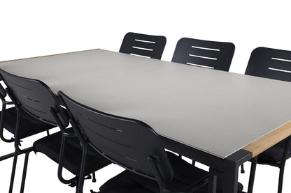 Nicke & Texas Spisebordsstole Sort + Spisebord 200x100