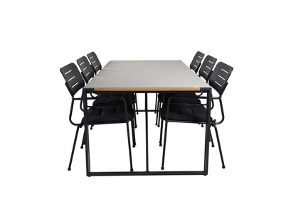 Nicke & Texas Spisebordsstole Sort + Spisebord 200x100