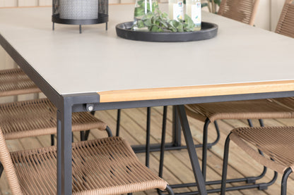 Lindos & Texas Spisestole Brun + Spisebord 200x100