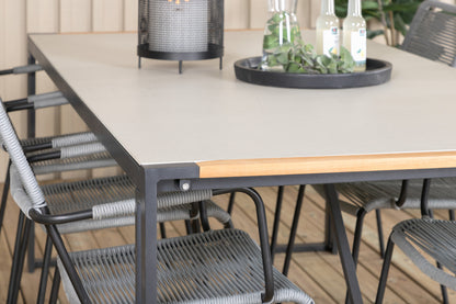 Lindos & Texas Spisestole Grå + Spisebord 200x100