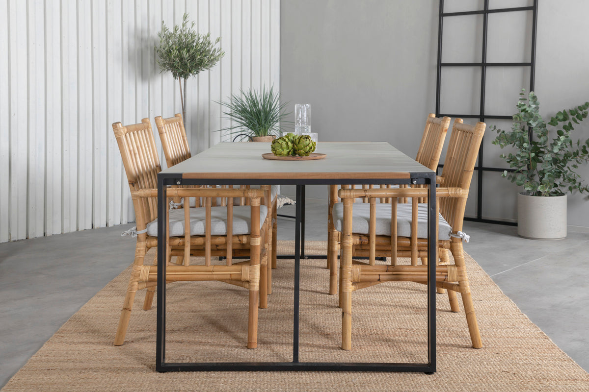 Cane & Texas Spisestole Natur + Spisebord 200x100