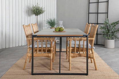 Cane & Texas Spisestole Natur + Spisebord 200x100