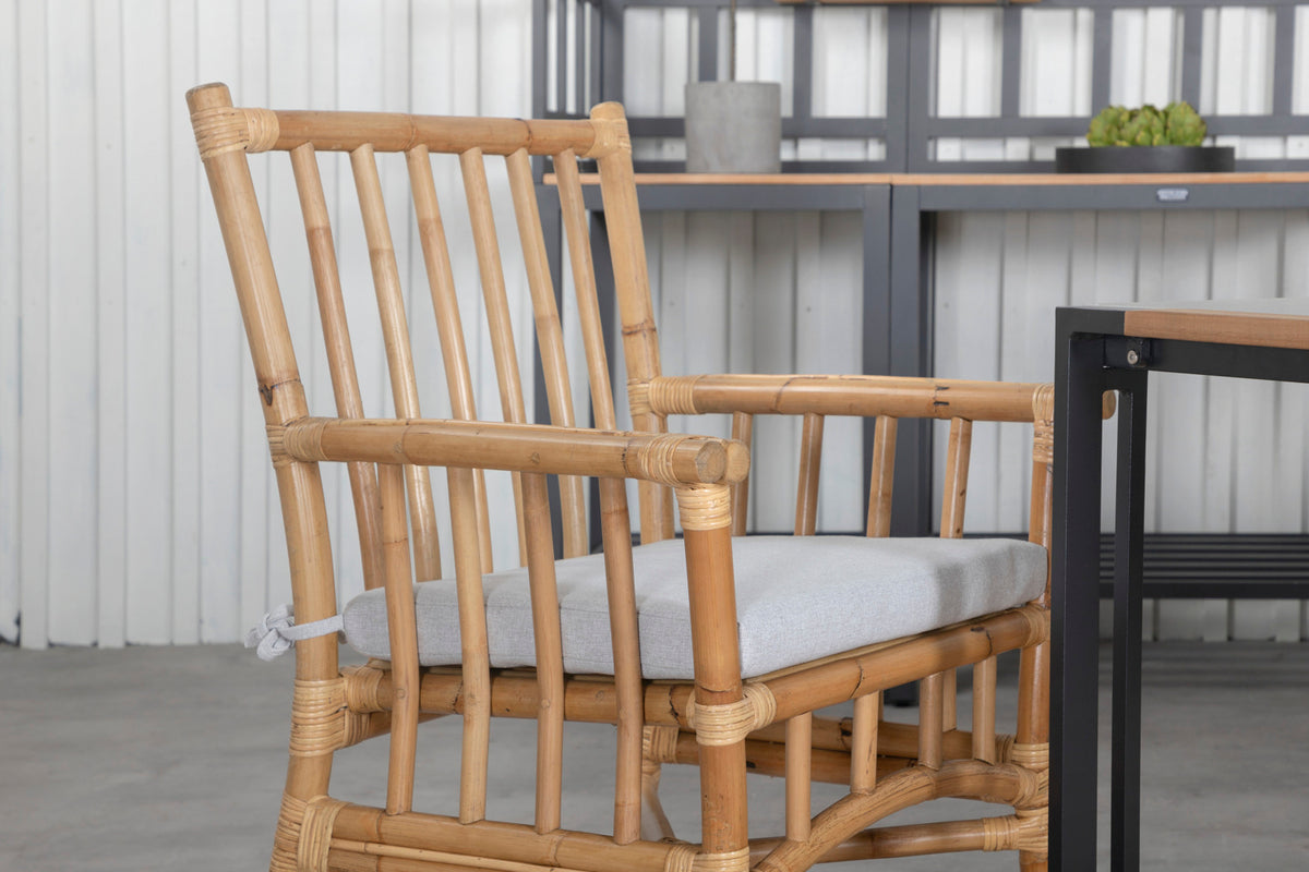 Cane & Texas Spisestole Natur + Spisebord 200x100