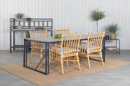 Cane & Texas Spisestole Natur + Spisebord 200x100