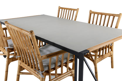 Cane & Texas Spisestole Natur + Spisebord 200x100