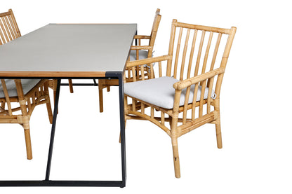 Cane & Texas Spisestole Natur + Spisebord 200x100