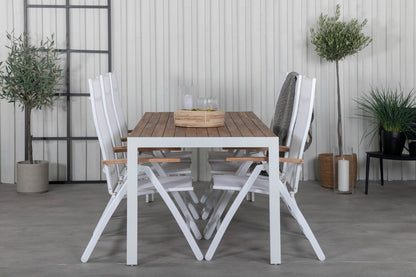 Panama & Bois Positionsstole Hvid + Spisebord 205x90