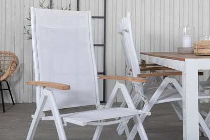 Panama & Bois Positionsstole Hvid + Spisebord 205x90