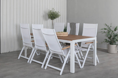 Panama & Bois Positionsstole Hvid + Spisebord 205x90