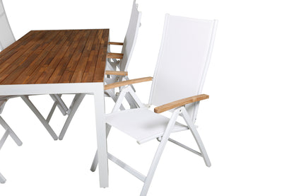 Panama & Bois Positionsstole Hvid + Spisebord 205x90