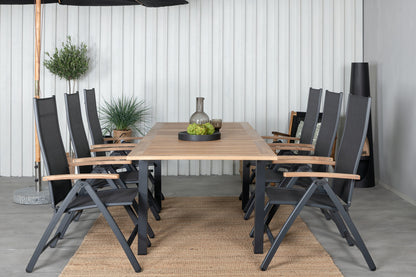 Panama Positionsstole Sort + Spisebord 160 x 90