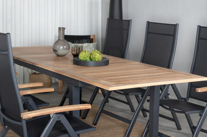 Panama Positionsstole Sort + Spisebord 160 x 90