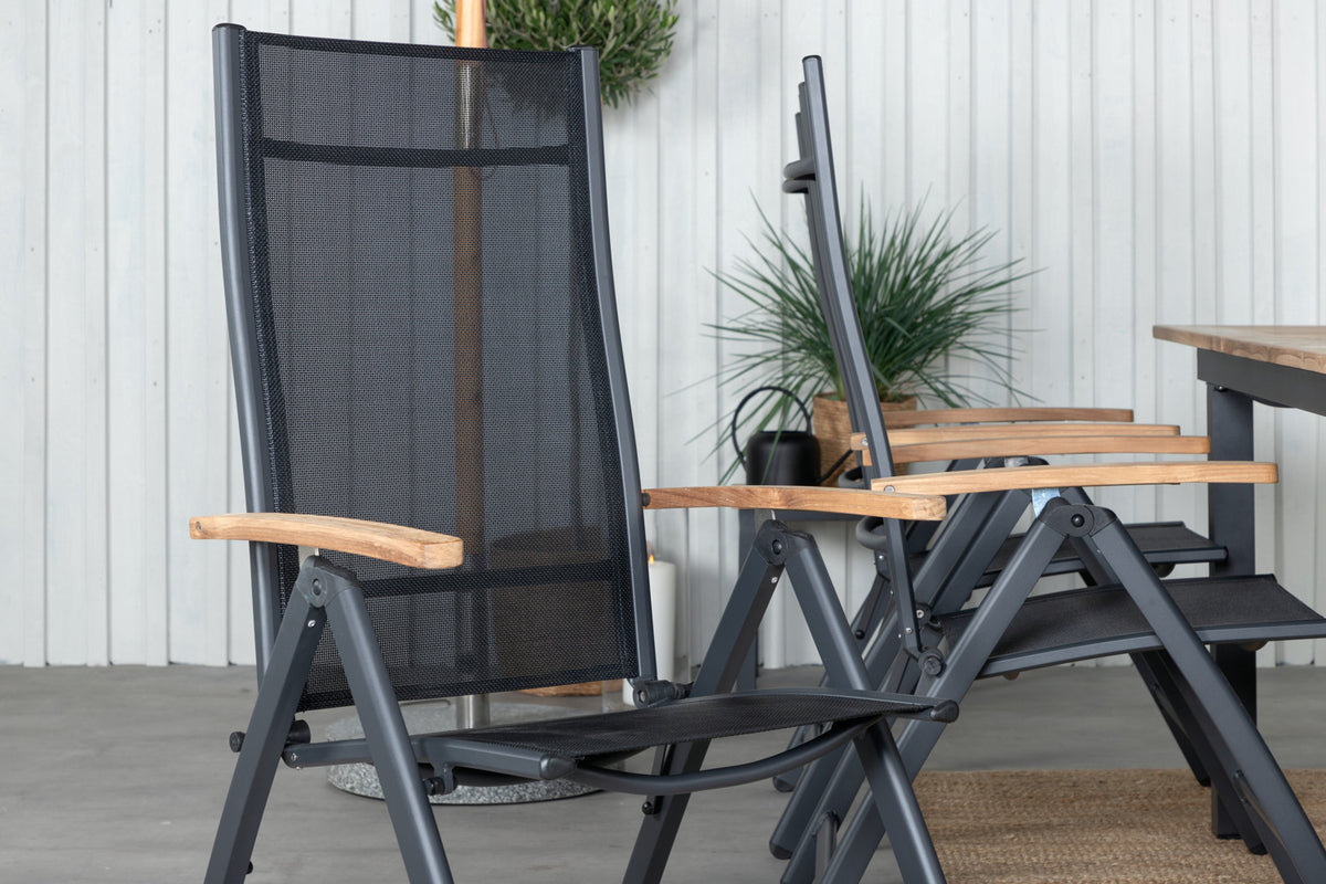 Panama Positionsstole Sort + Spisebord 160 x 90