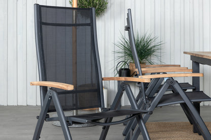 Panama Positionsstole Sort + Spisebord 160 x 90