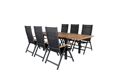 Panama Positionsstole Sort + Spisebord 160 x 90