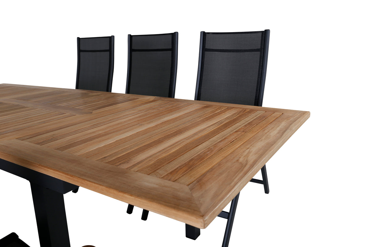 Panama Positionsstole Sort + Spisebord 160 x 90