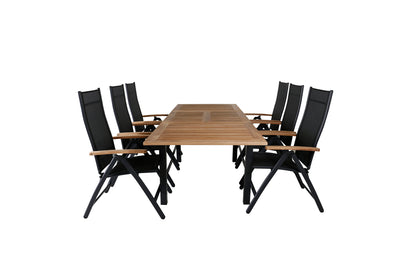 Panama Positionsstole Sort + Spisebord 160 x 90