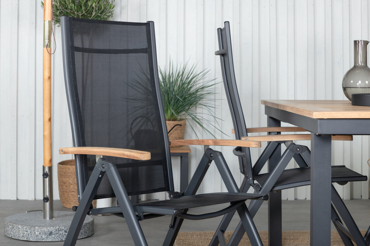 Panama Positionsstole Sort + Spisebord 160 x 90