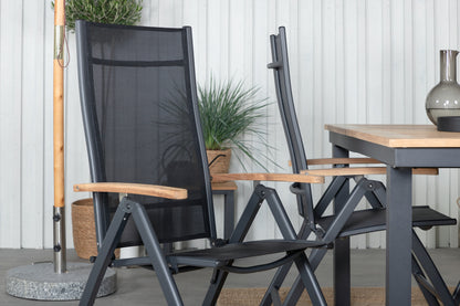 Panama Positionsstole Sort + Spisebord 160 x 90