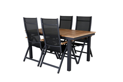 Panama Positionsstole Sort + Spisebord 160 x 90