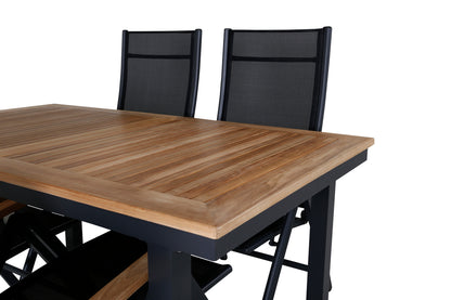 Panama Positionsstole Sort + Spisebord 160 x 90