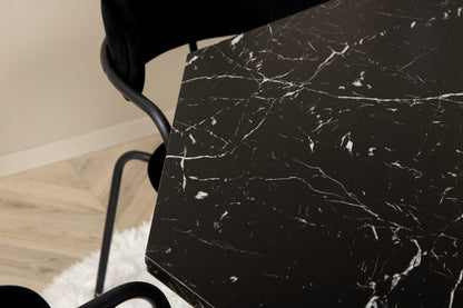 Arrow & Marbs spisebordsstol 2-pak sort + rundt spisebord ⌀110 sort