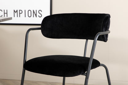 Arrow & Marbs spisebordsstol 2-pak sort + rundt spisebord ⌀110 sort