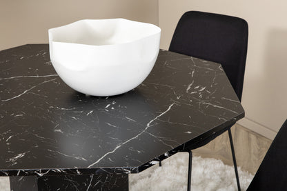 Muce & Marbs spisebordsstol 2-pak sort + rundt spisebord ⌀110 sort