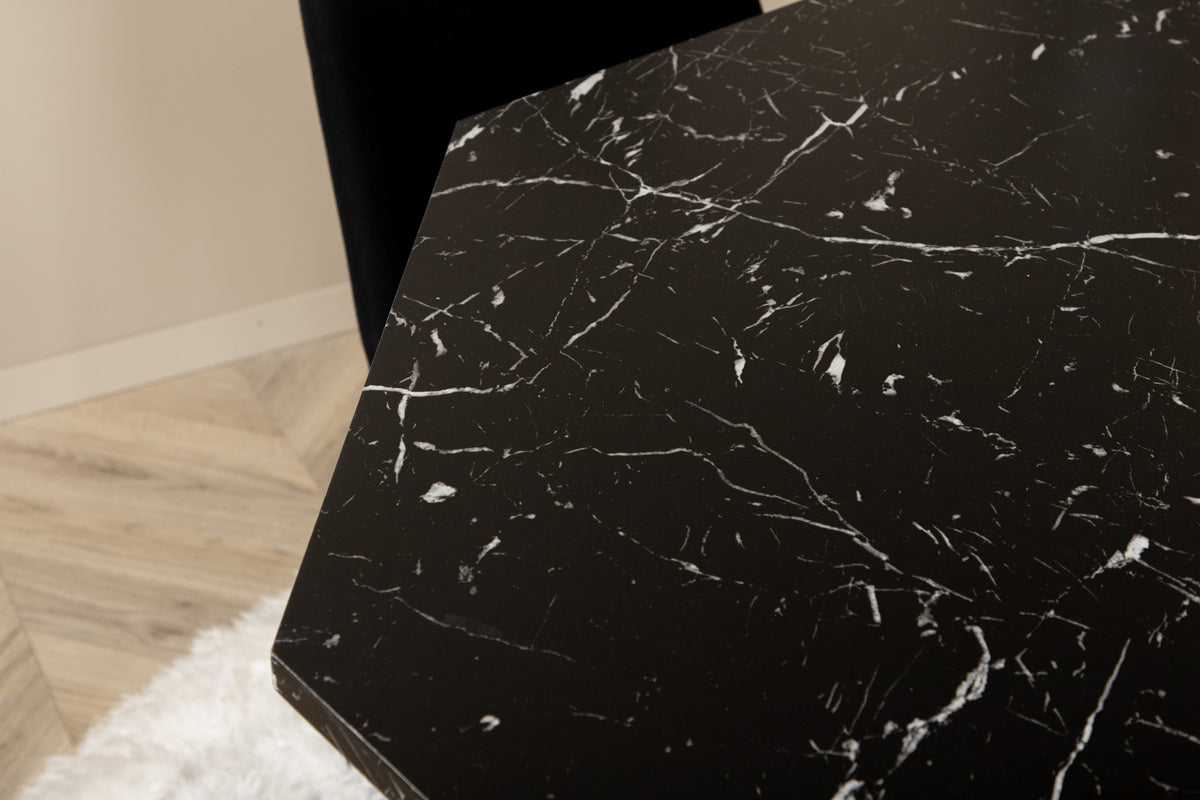 Muce & Marbs spisebordsstol 2-pak sort + rundt spisebord ⌀110 sort