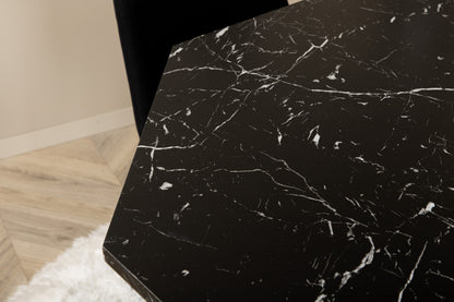 Muce & Marbs spisebordsstol 2-pak sort + rundt spisebord ⌀110 sort