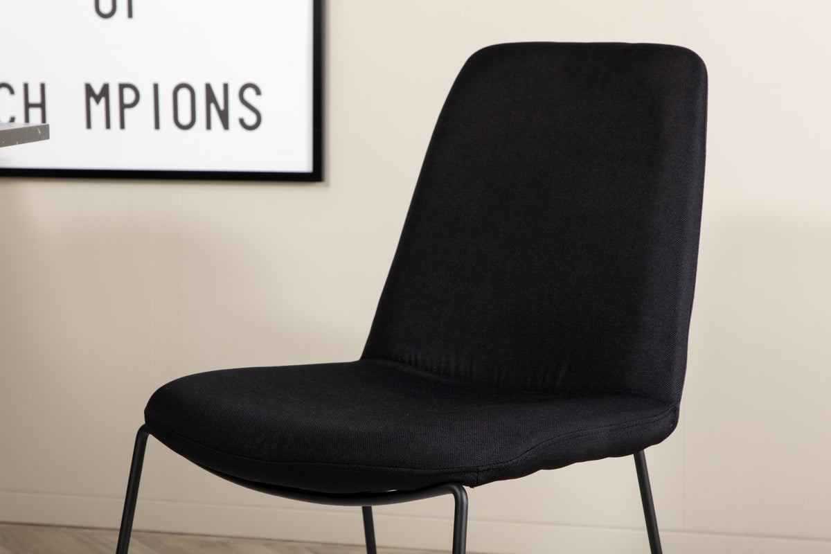 Muce & Marbs spisebordsstol 2-pak sort + rundt spisebord ⌀110 sort