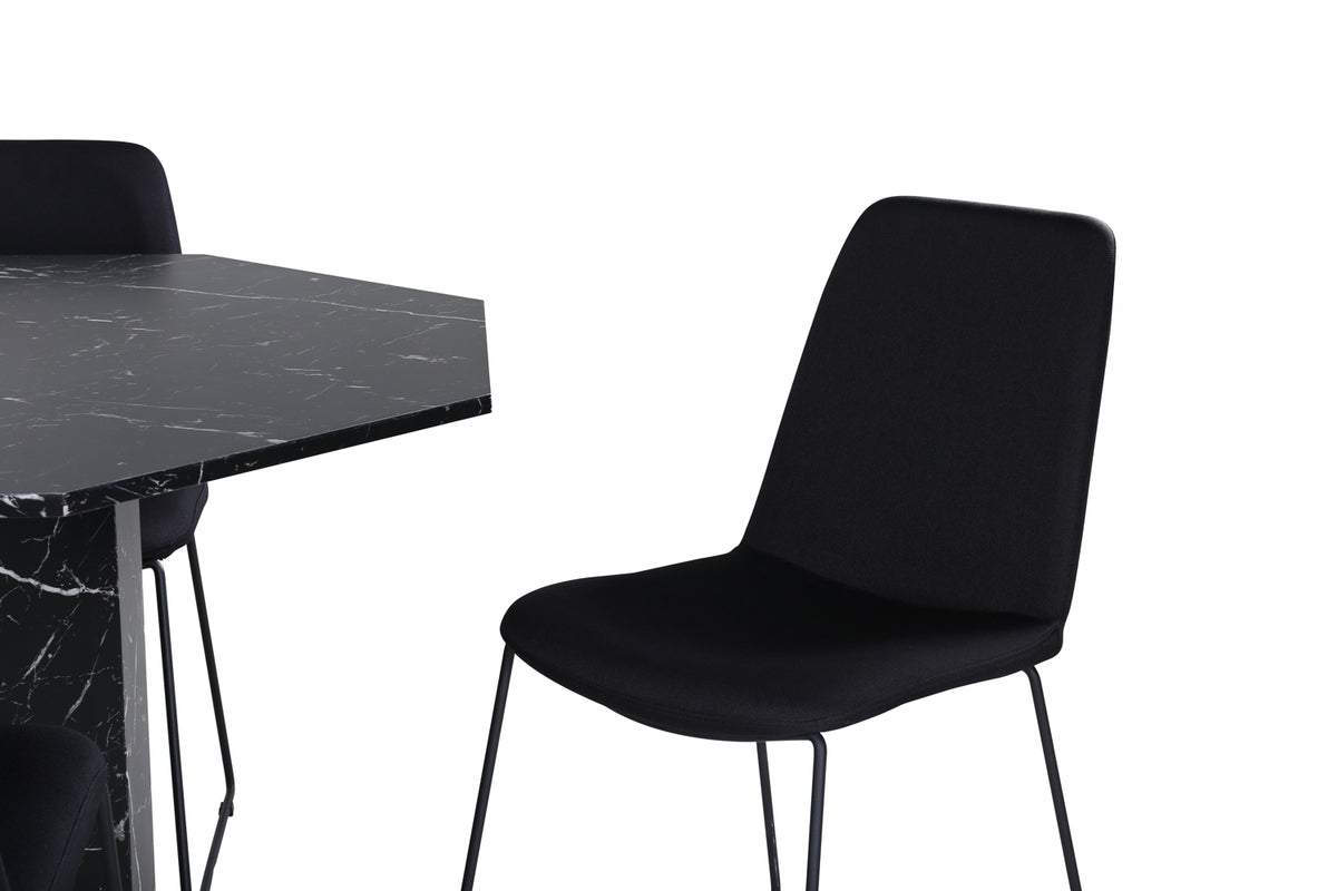 Muce & Marbs spisebordsstol 2-pak sort + rundt spisebord ⌀110 sort