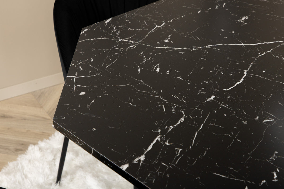 Wrinkles & Marbs spisebordsstol 2-pak sort + rundt spisebord ⌀110 sort