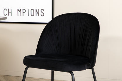 Wrinkles & Marbs spisebordsstol 2-pak sort + rundt spisebord ⌀110 sort