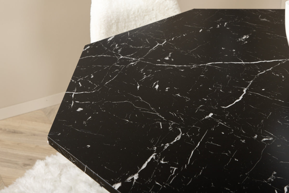 Marbs & Polar rundt spisebord ⌀110 sort + spisebordsstol 2-pak hvid