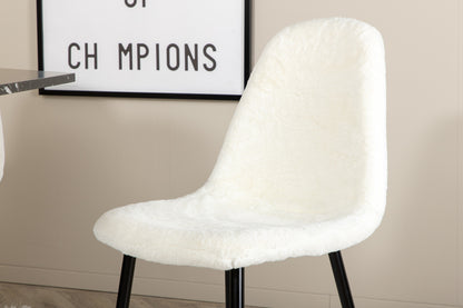 Marbs & Polar rundt spisebord ⌀110 sort + spisebordsstol 2-pak hvid