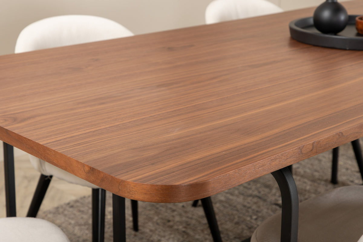 Uno, Velvet Rektangulært Spisebordssæt