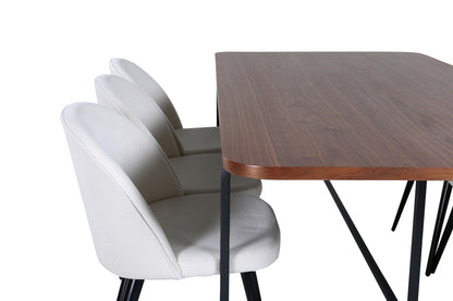 Uno, Velvet Rektangulært Spisebordssæt