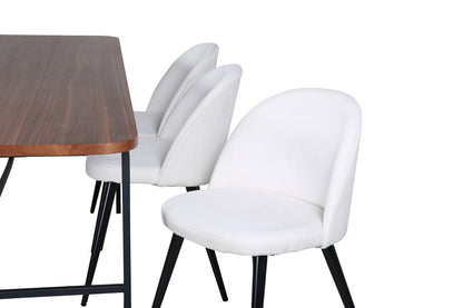 Uno, Velvet Rektangulært Spisebordssæt