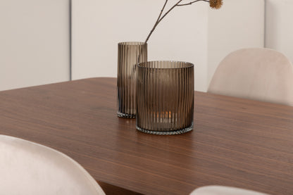 Uno & Polar Rektangulært Spisebord 200 x 90 Natur + Spisebordsstol 2-pak Beige