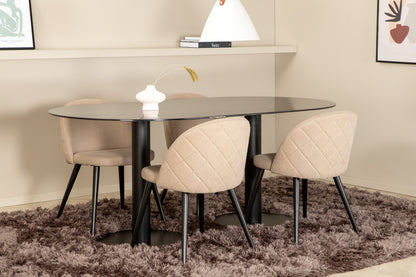 Pillan, Velvet Oval Dining Set