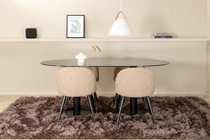 Pillan, Velvet Oval Dining Set