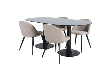 Pillan, Velvet Oval Dining Set
