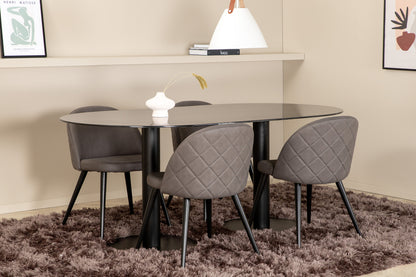 Pillan, Velvet Oval Dining Set