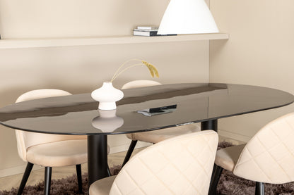Pillan, Velvet Oval Dining Set