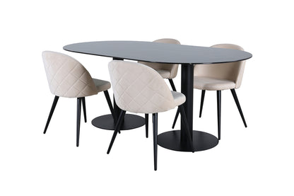 Pillan, Velvet Oval Dining Set
